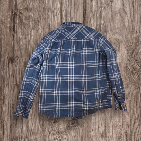 ⭐️Frank & Oak Blue Plaid Flannel Button Down Shirt Size Med - Picture 5 of 5